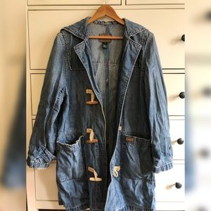 Ralph Lauren Long Denim Coat: Size Medium